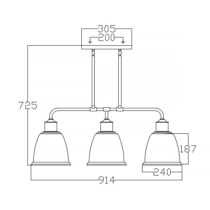 Feiss - Pendelkrona HOBSON 3xE27/60W/230V