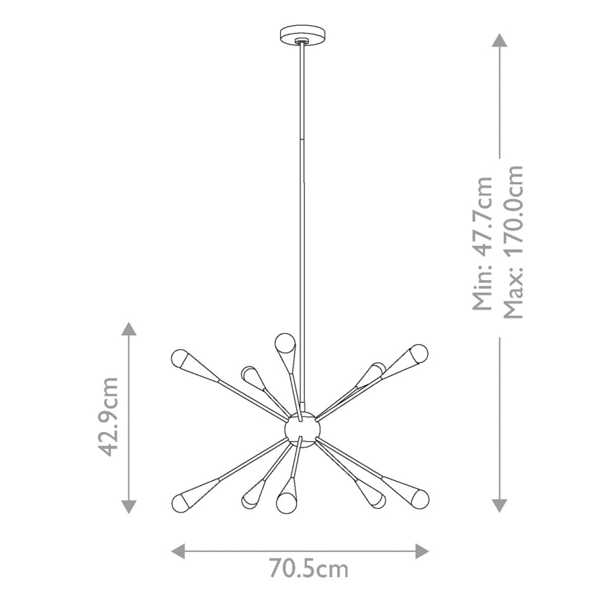 Feiss - LED pendelljuskrona JAX 10xG9/3W/230V guld