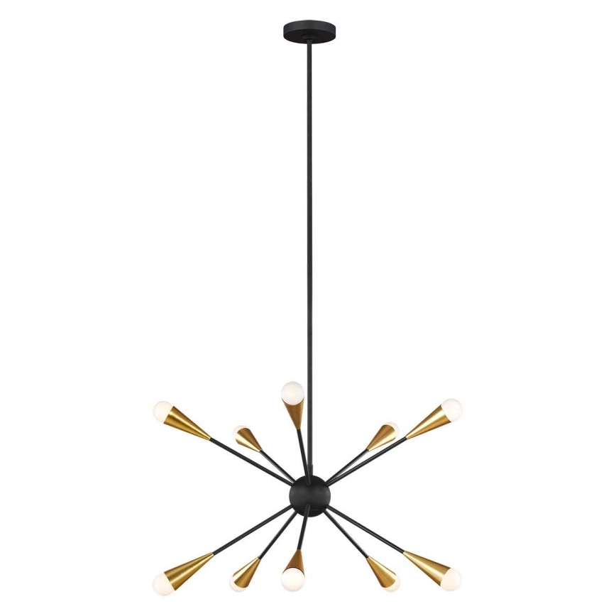 Feiss - LED pendelljuskrona JAX 10xG9/3W/230V svart/guld