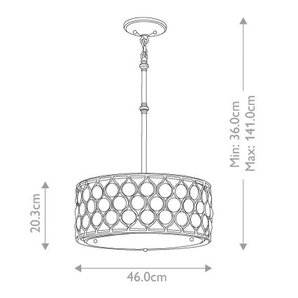 Feiss - Pendelkrona LUCIA 3xE27/60W/230V