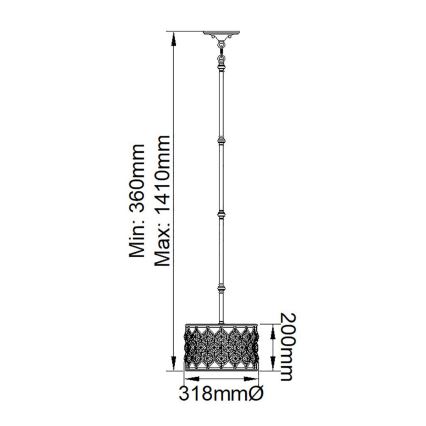 Feiss - Pendelkrona LUCIA 1xE27/60W/230V