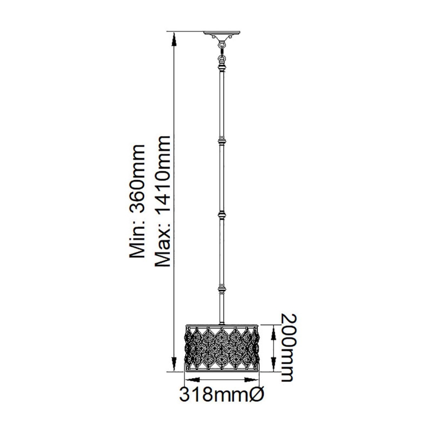 Feiss - Pendelkrona LUCIA 1xE27/60W/230V