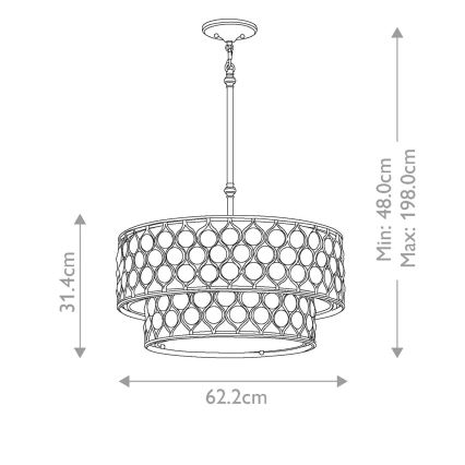 Feiss - Pendelkrona LUCIA 6xE27/60W/230V