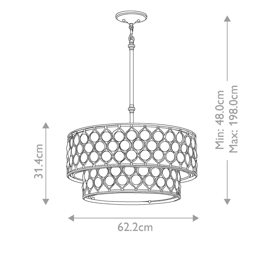 Feiss - Pendelkrona LUCIA 6xE27/60W/230V