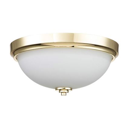 Feiss - Badrumstaklampa MALIBU 2xE27/60W/230V IP44 guldig