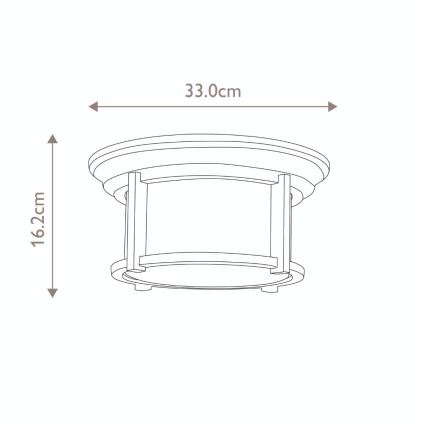 Feiss - Taklampa för utomhusbruk MERRIL 2xE27/60W/230V IP44