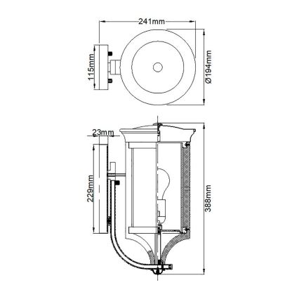 Feiss - Vägglampa för utomhusbruk MERRILL 1xE27/60W/230V IP44
