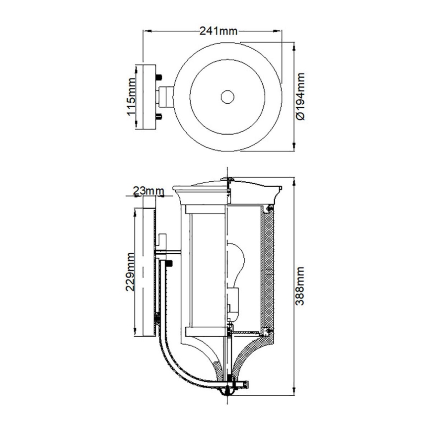 Feiss - Vägglampa för utomhusbruk MERRILL 1xE27/60W/230V IP44