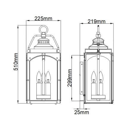 Feiss - Vägglampa för utomhusbruk RANDHURST 3xE14/40W/230V IP44