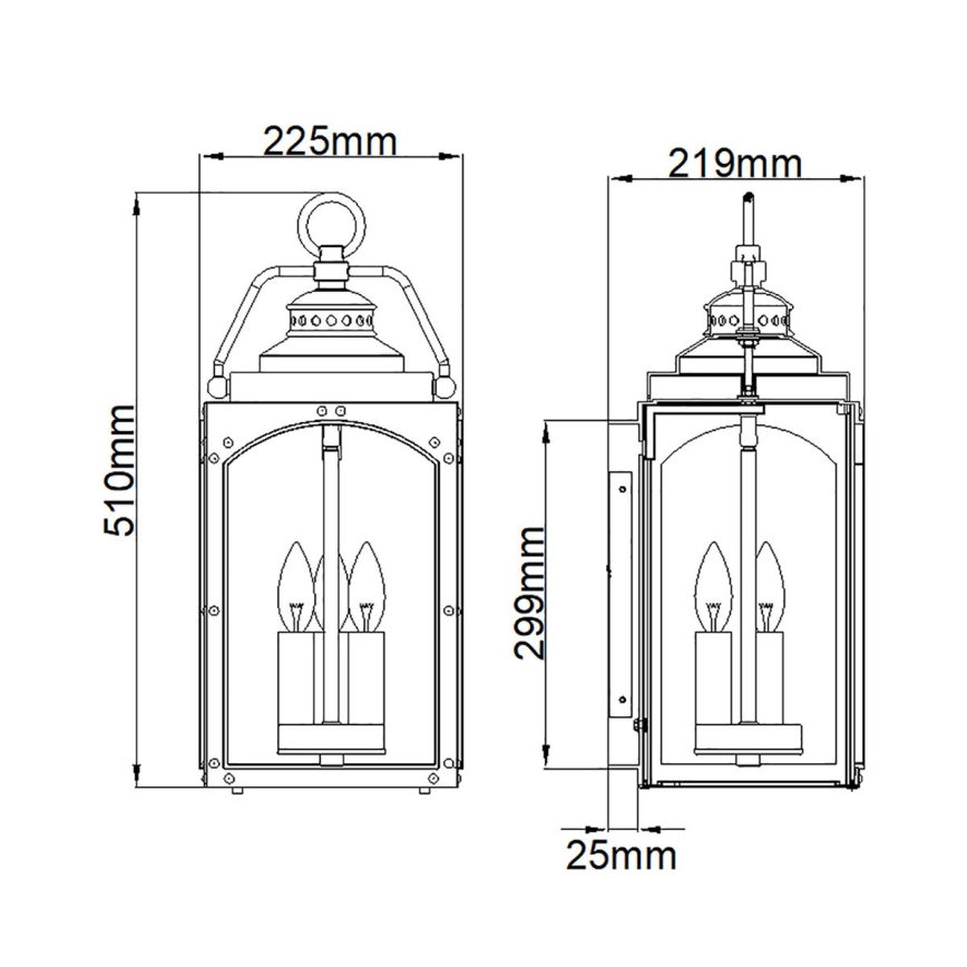 Feiss - Vägglampa för utomhusbruk RANDHURST 3xE14/40W/230V IP44