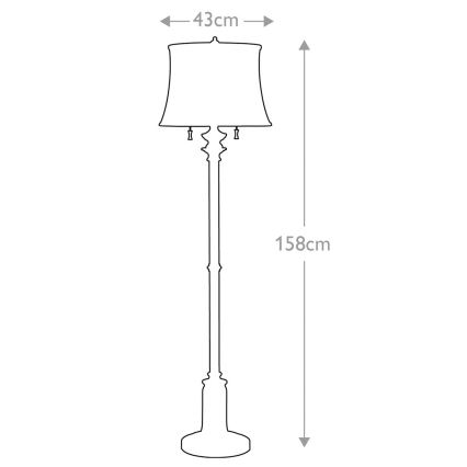 Feiss - Golvlampa STATEROOM 2xE27/60W/230V silver