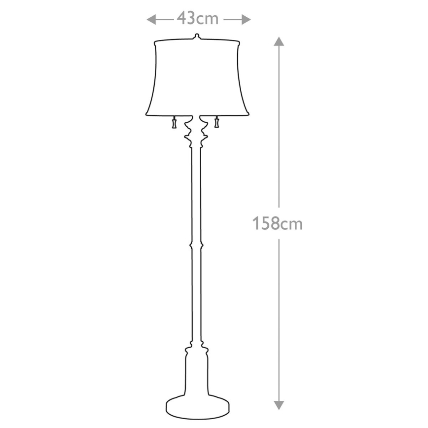 Feiss - Golvlampa STATEROOM 2xE27/60W/230V silver
