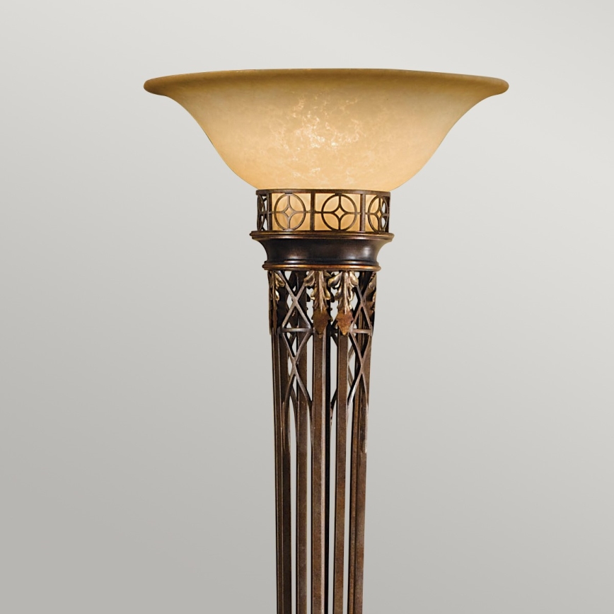 Feiss - Golv lampa OPERA 1xE27/100W/230V brons/beige
