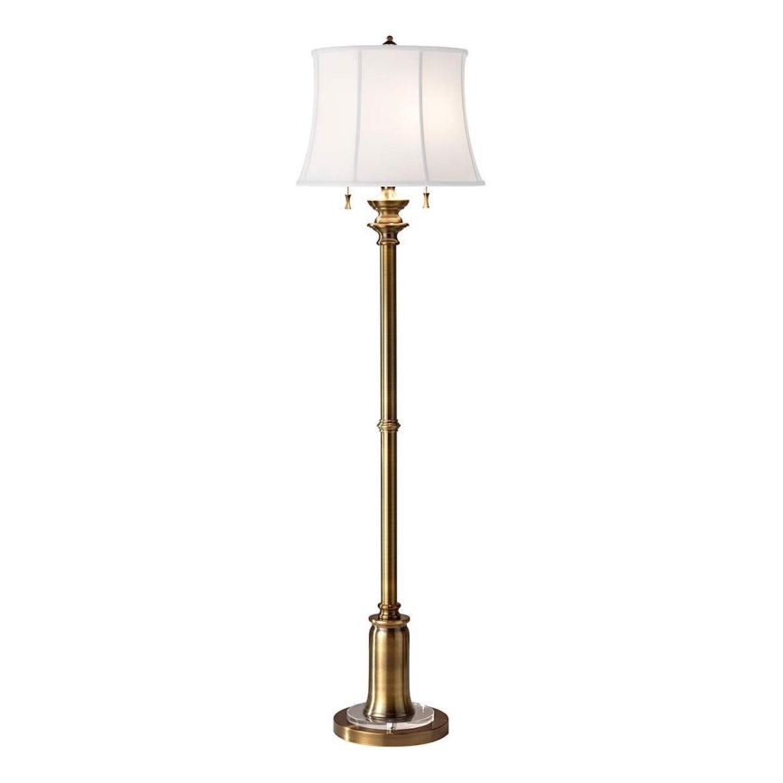 Feiss - Golvlampa STATEROOM 2xE27/60W/230V mässing