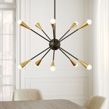 Feiss - LED pendelljuskrona JAX 10xG9/3W/230V svart/guld