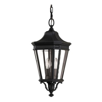 Feiss - Utomhus ljuskrona på kedja  COTSWOLD LANE 2xE14/60W/230V svart