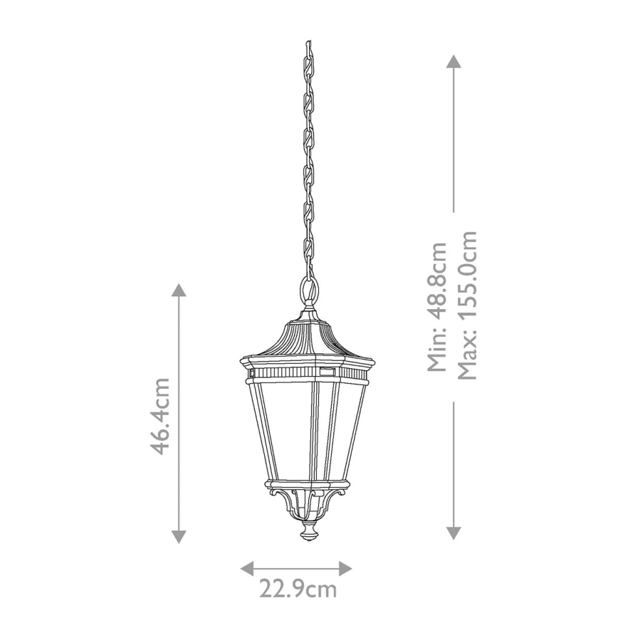 Feiss - Utomhus ljuskrona på kedja  COTSWOLD LANE 2xE14/60W/230V svart