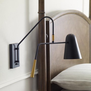 Feiss - Vägglampa SIMON 1xE27/60W/230V svart/gyllene