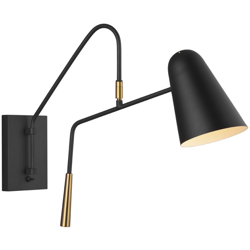 Feiss - Vägglampa SIMON 1xE27/60W/230V svart/gyllene