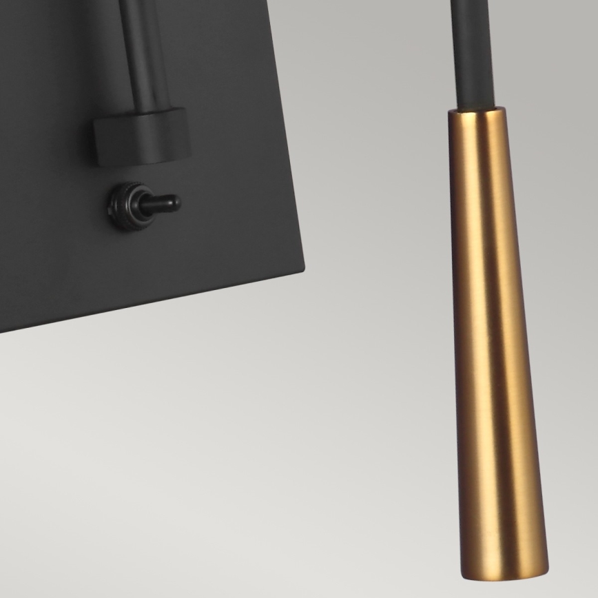 Feiss - Vägglampa SIMON 1xE27/60W/230V svart/gyllene