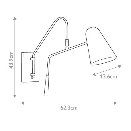 Feiss - Vägglampa SIMON 1xE27/60W/230V svart/gyllene