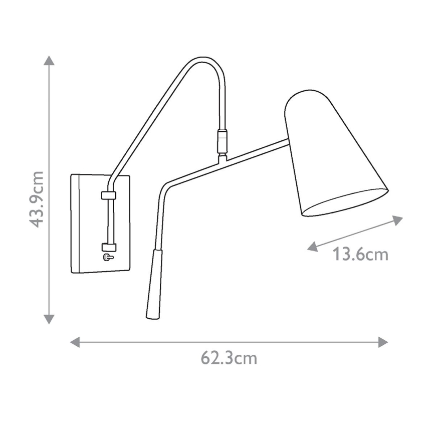 Feiss - Vägglampa SIMON 1xE27/60W/230V svart/gyllene