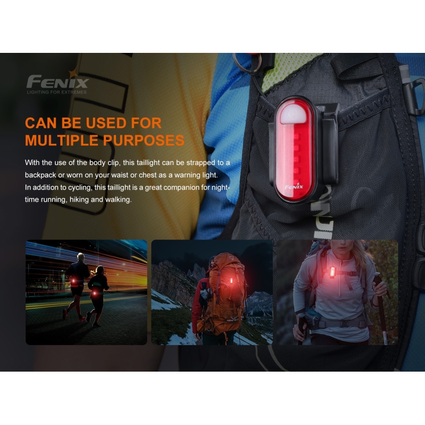 Fenix BC05RV20 - LED Uppladdningsbar Fick lampa LED/USB IP66 15 lm 120 h