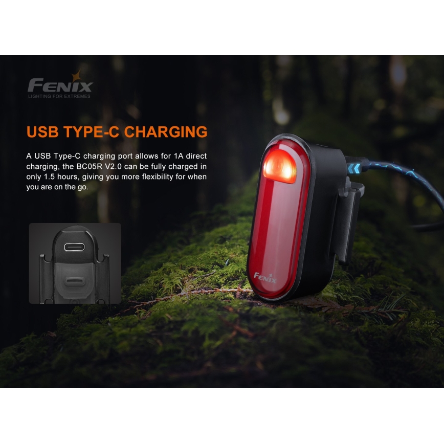 Fenix BC05RV20 - LED Uppladdningsbar Fick lampa LED/USB IP66 15 lm 120 h