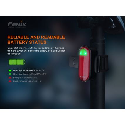 Fenix BC05RV20 - LED Uppladdningsbar Fick lampa LED/USB IP66 15 lm 120 h