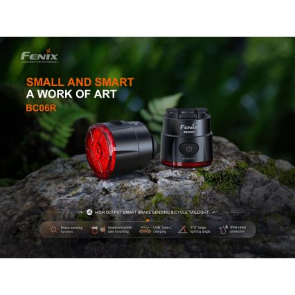 Fenix BC06R - LED Dimbar uppladdningsbar cykellampa LED/USB IP66 90 lm 24,5 h 560 mAh
