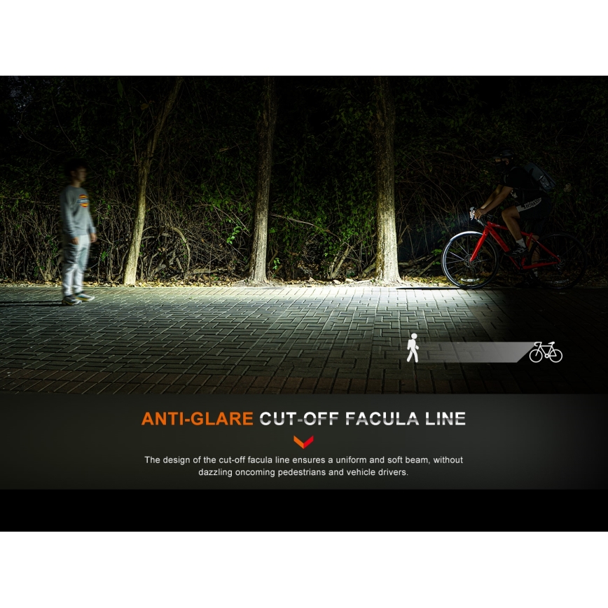 Fenix BC15R - LED Dimbar uppladdningsbar cykellampa LED/USB IP66 400 glansig 31,5 h 2600 mAh