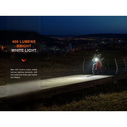 Fenix BC15R-LED Dimbar uppladdningsbar cykellampa LED/USB IP66 400 lm 31,5 timmar