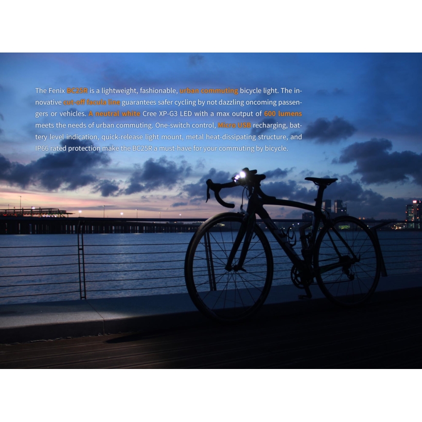 Fenix BC25R - LED Uppladdningsbar Fick lampa LED/USB IP66 600 lm 36 h