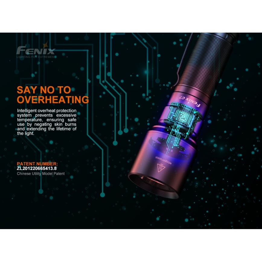 Fenix C7 - LED Ljusreglerad rechargeable flashlight 1xLED/1x21700 IP68 3000 lm 68 h