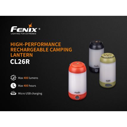 Fenix CL26RGREEN - LED Ljusreglerad portable rechargeable lampa LED/USB IP66 400 lm 400 h grön