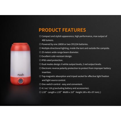 Fenix CL26RGREEN - LED Ljusreglerad portable rechargeable lampa LED/USB IP66 400 lm 400 h grön