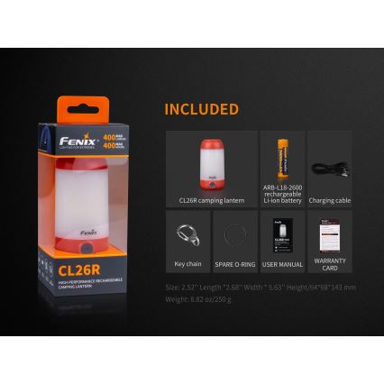 Fenix CL26RGREEN - LED Ljusreglerad portable rechargeable lampa LED/USB IP66 400 lm 400 h grön