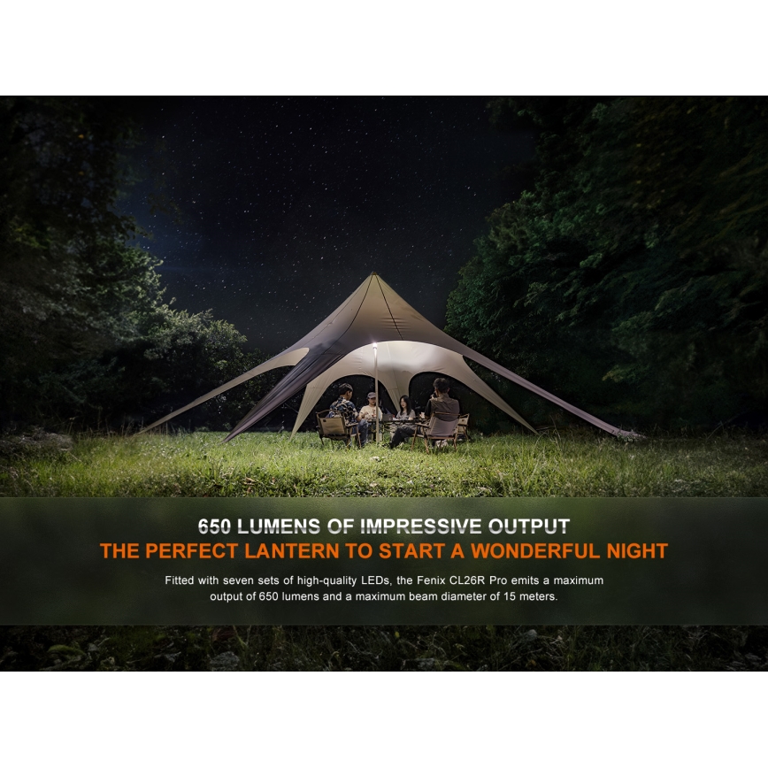 Fenix CL26RPROCAM - LED Ljusreglerad bärbar uppladdningsbar lampa LED/USB IP66 650 lm 408 h grå