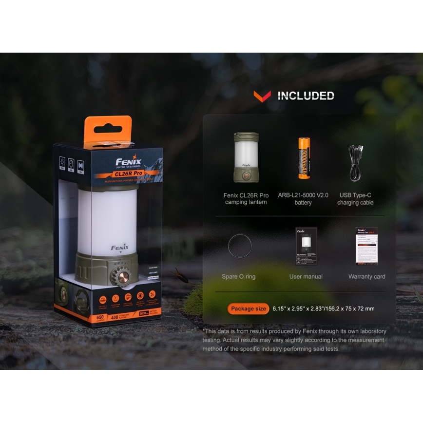 Fenix CL26RPROCAM - LED Ljusreglerad bärbar uppladdningsbar lampa LED/USB IP66 650 lm 408 h grå
