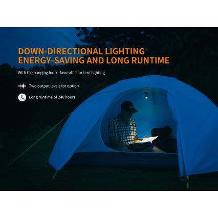 Fenix CL26RRED - LED dimbar bärbar uppladdningsbar lampa LED/USB/2xCR123A IP66 400 lm 400 h 2600 mAh orange
