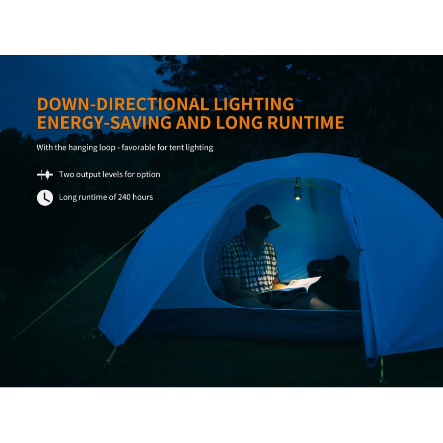 Fenix CL26RRED - LED dimbar bärbar uppladdningsbar lampa LED/USB/2xCR123A IP66 400 lm 400 h 2600 mAh orange