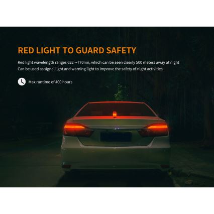 Fenix CL26RRED - LED dimbar bärbar uppladdningsbar lampa LED/USB/2xCR123A IP66 400 lm 400 h 2600 mAh orange