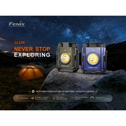Fenix CL27RGRE - LED Ljusreglerad uppladdningsbar belysning LED/USB IP66 1600 lm 285 h
