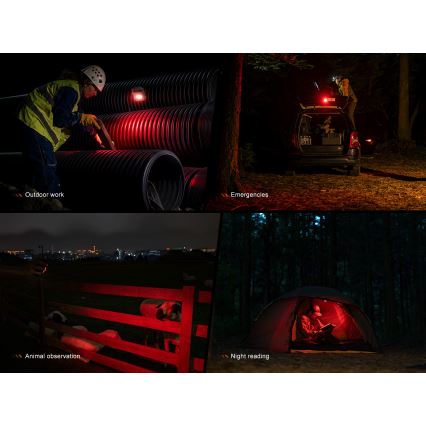 Fenix CL27RGRE - LED Ljusreglerad uppladdningsbar belysning LED/USB IP66 1600 lm 285 h