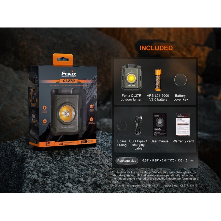 Fenix CL27RGRE - LED Ljusreglerad uppladdningsbar belysning LED/USB IP66 1600 lm 285 h