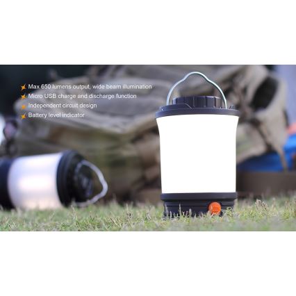 Fenix CL30R - LED bärbar uppladdningsbar lampa LED/USB/6xCR123A IPX7 650 lm 300 h 2600 mAh