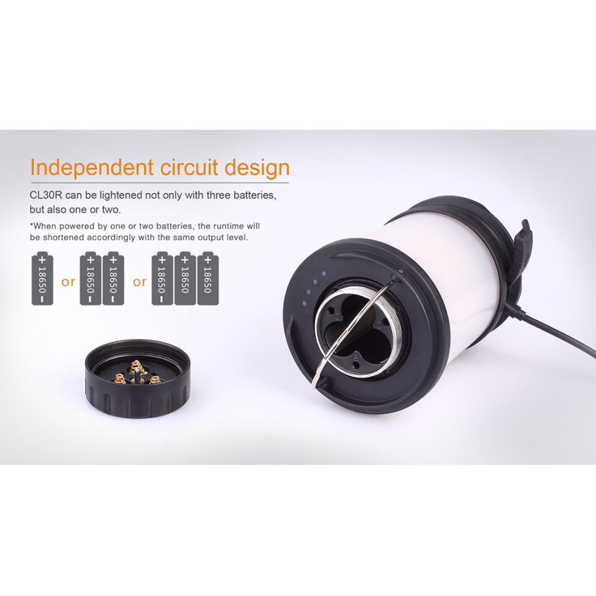 Fenix CL30R - LED bärbar uppladdningsbar lampa LED/USB/6xCR123A IPX7 650 lm 300 h 2600 mAh