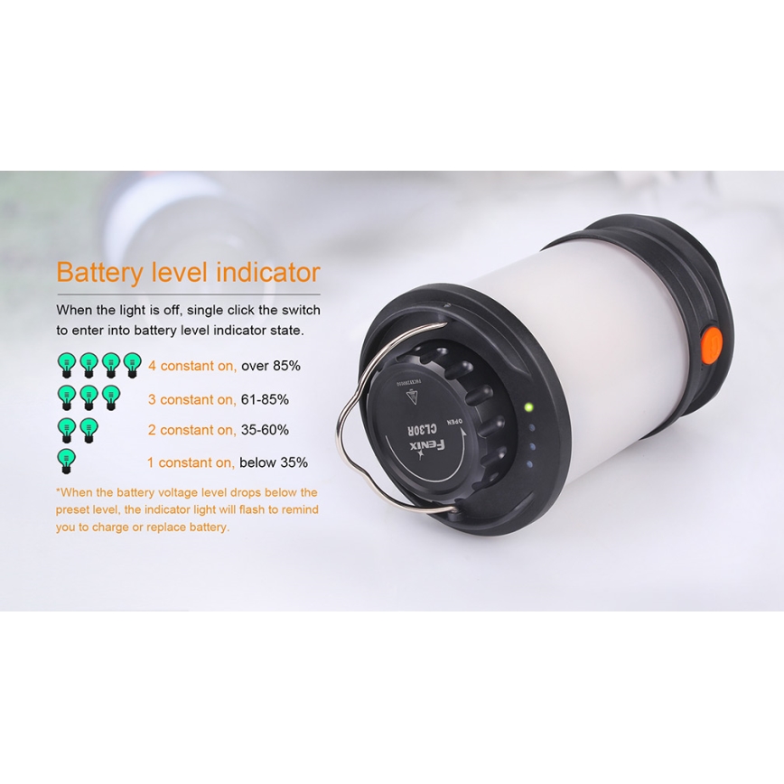 Fenix CL30R - LED bärbar uppladdningsbar lampa LED/USB/6xCR123A IPX7 650 lm 300 h 2600 mAh