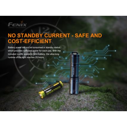 Fenix E01V20BLC - LED Fick lampa  LED/1xAAA IP68 100 lm 25 h
