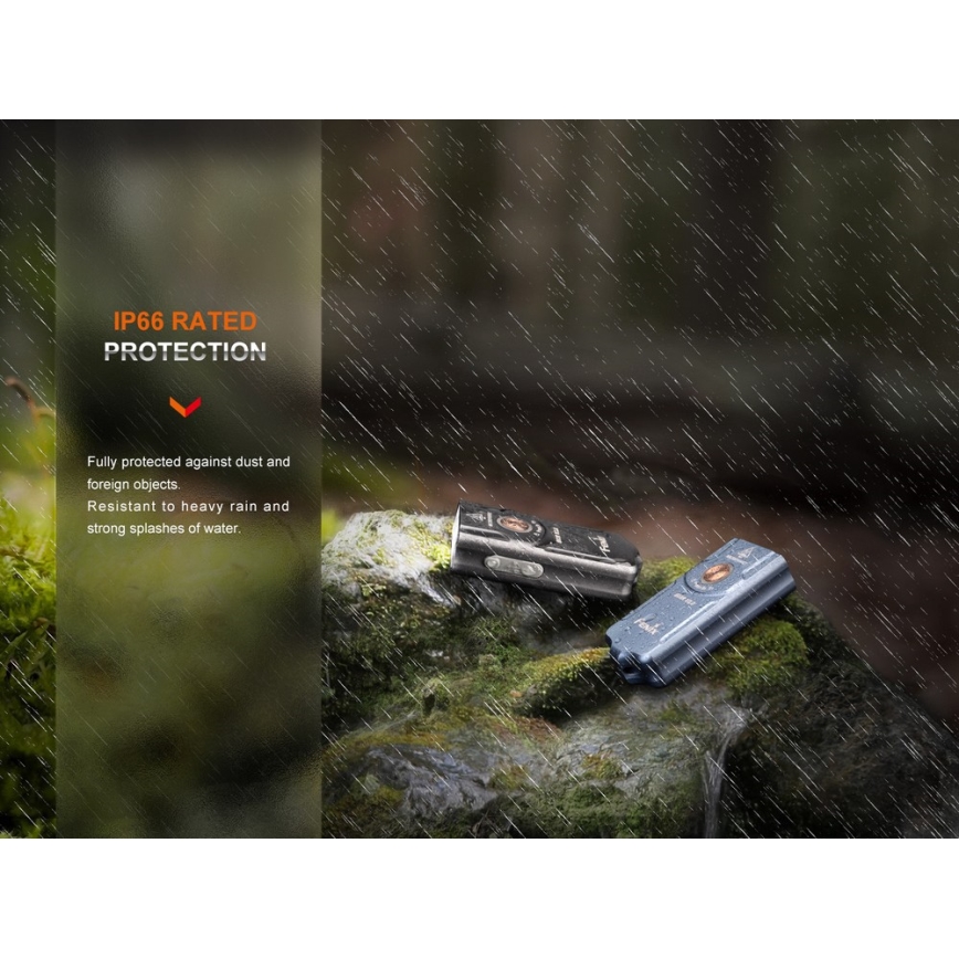 Fenix E03RV20BLU - LED uppladdningsbar ficklampa LED/USB IP66 500 lm 30 h 400 mAh